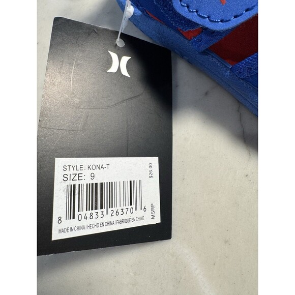 Hurley Kona-T Toddler Water Shoes Size 9 Blue & Red Closed Toe Hook & Loop Close - Picture 5 of 5